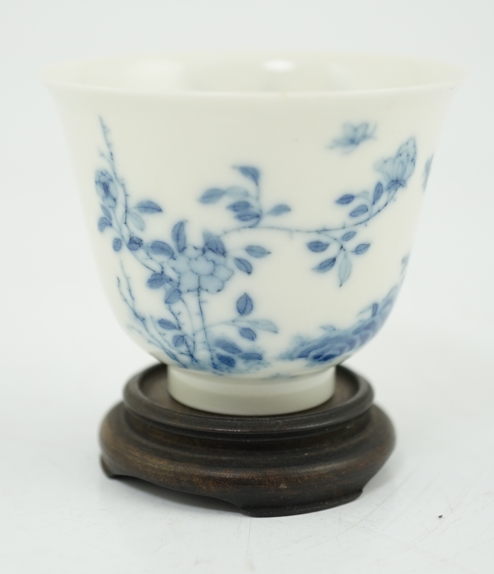 A Chinese blue and white 'month' cup, Kangxi mark, probably late 19th century